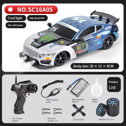 Samochód RC Driftowy 1:16 - Zdalnie Sterowany z Oświetleniem