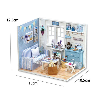 Mini domek dla kotka z meblami na prezent