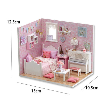 Mini domek dla kotka z meblami na prezent