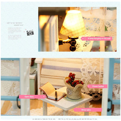 Mini domek dla kotka z meblami na prezent