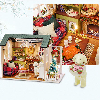 Mini domek dla kotka z meblami na prezent