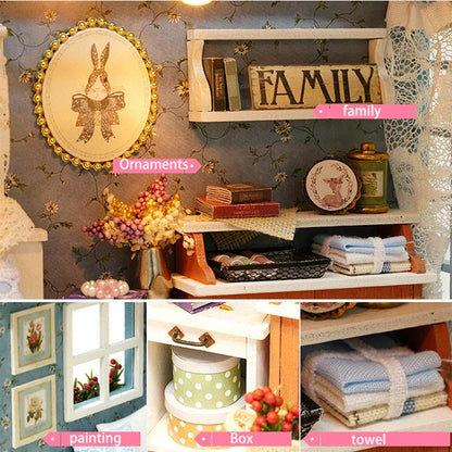 Mini domek dla kotka z meblami na prezent