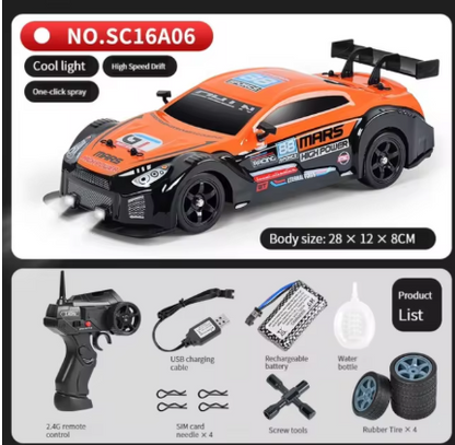 Samochód RC Driftowy 1:16 - Zdalnie Sterowany z Oświetleniem