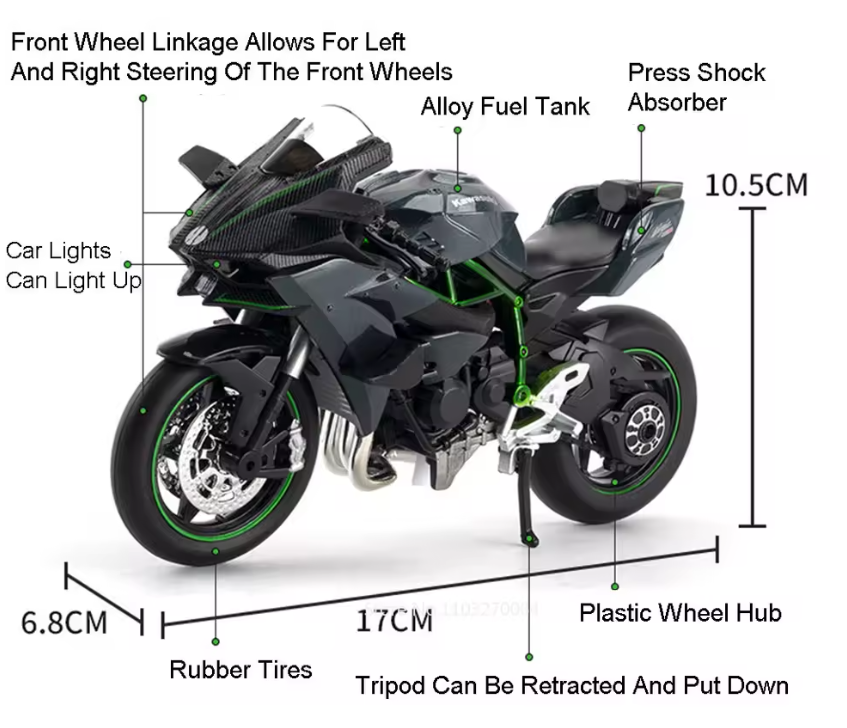 MOTOR KAWASAKI H2R/BMW S1000RR 1:12