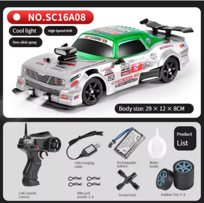 Samochód RC Driftowy 1:16 - Zdalnie Sterowany z Oświetleniem