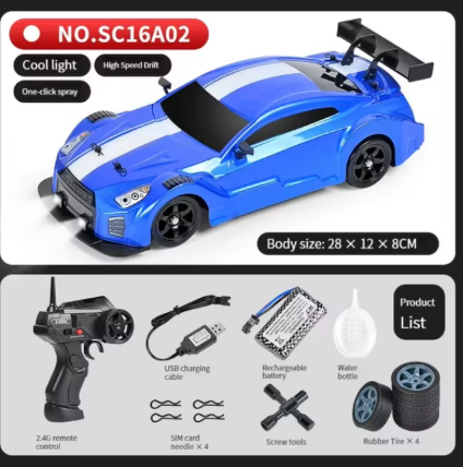 Samochód RC Driftowy 1:16 - Zdalnie Sterowany z Oświetleniem