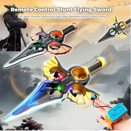 Dron RC Latający Miecz Szybowiec z Gestami Rąk i Trybem Kontrolera, 3-biegowy Samolot Akrobacyjny dla Dzieci, Nastolatków i Dorosłych, Światła LED, Zabawa Powietrzna