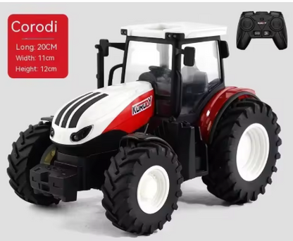 1:24 ze stopu metali, zdalnie sterowany traktor z reflektorami, symulacja, elektryczny ciągnik rolniczy, zestaw zabawek dla dzieci na zewnątrz, prezenty