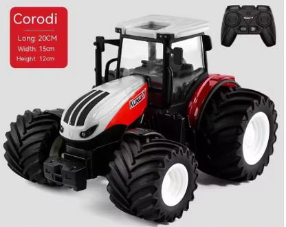 1:24 ze stopu metali, zdalnie sterowany traktor z reflektorami, symulacja, elektryczny ciągnik rolniczy, zestaw zabawek dla dzieci na zewnątrz, prezenty