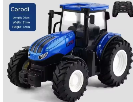 1:24 ze stopu metali, zdalnie sterowany traktor z reflektorami, symulacja, elektryczny ciągnik rolniczy, zestaw zabawek dla dzieci na zewnątrz, prezenty