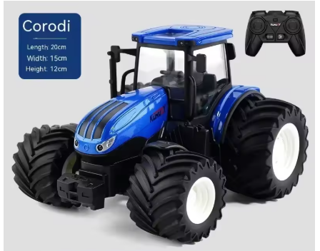 1:24 ze stopu metali, zdalnie sterowany traktor z reflektorami, symulacja, elektryczny ciągnik rolniczy, zestaw zabawek dla dzieci na zewnątrz, prezenty