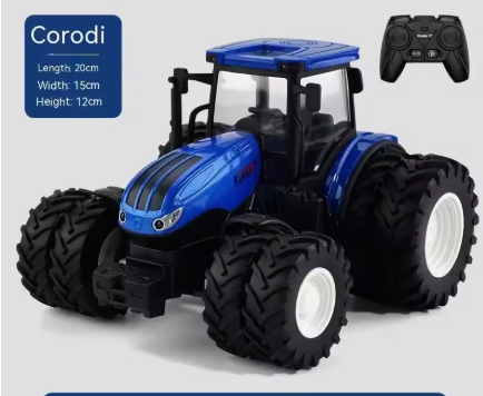1:24 ze stopu metali, zdalnie sterowany traktor z reflektorami, symulacja, elektryczny ciągnik rolniczy, zestaw zabawek dla dzieci na zewnątrz, prezenty