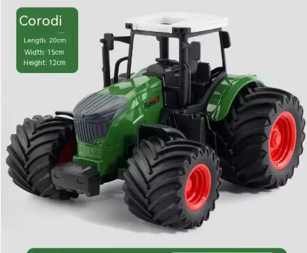 1:24 ze stopu metali, zdalnie sterowany traktor z reflektorami, symulacja, elektryczny ciągnik rolniczy, zestaw zabawek dla dzieci na zewnątrz, prezenty