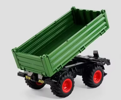 1:24 ze stopu metali, zdalnie sterowany traktor z reflektorami, symulacja, elektryczny ciągnik rolniczy, zestaw zabawek dla dzieci na zewnątrz, prezenty