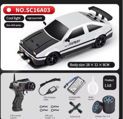 Samochód RC Driftowy 1:16 - Zdalnie Sterowany z Oświetleniem