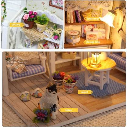 Mini domek dla kotka z meblami na prezent